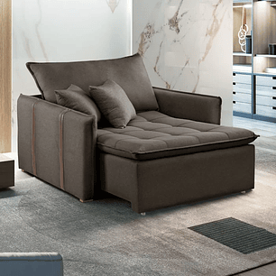 Poltrona Cama 110cm Detroid Yescasa Cinza/Escuro