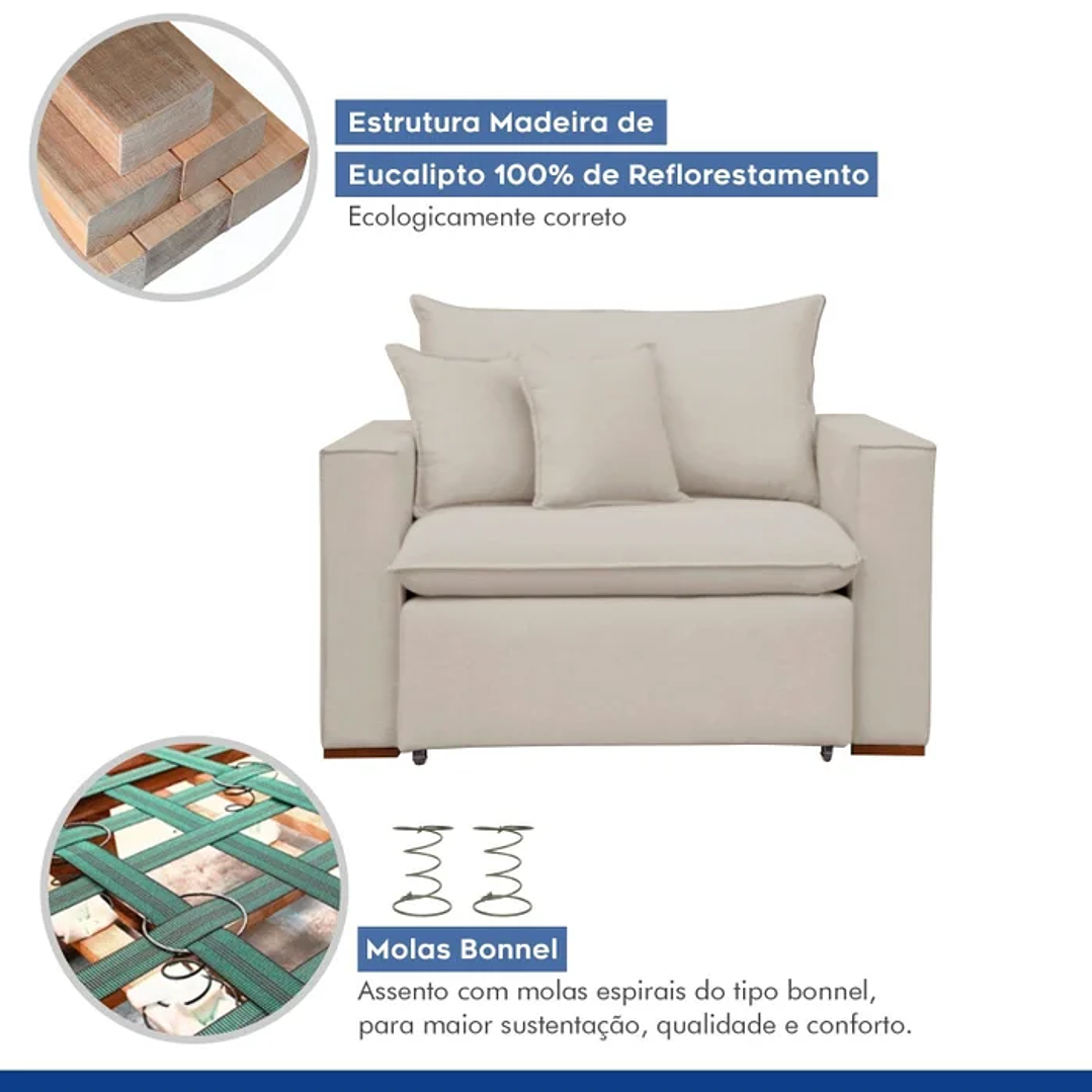 Poltrona Retrátil 100cm Barcelona  6