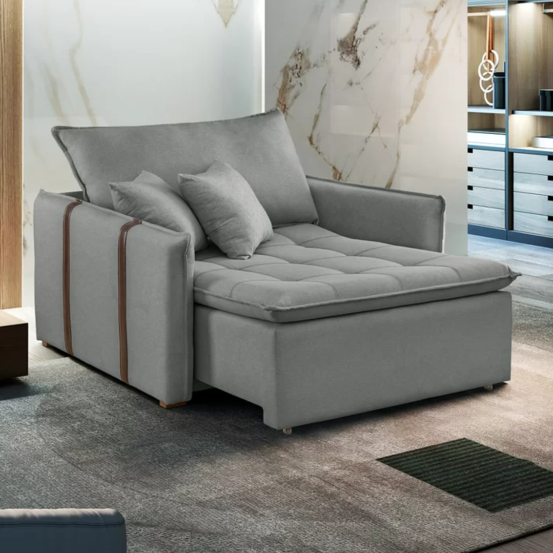 Poltrona Cama 110cm Detroid Yescasa Cinza/Escuro 2