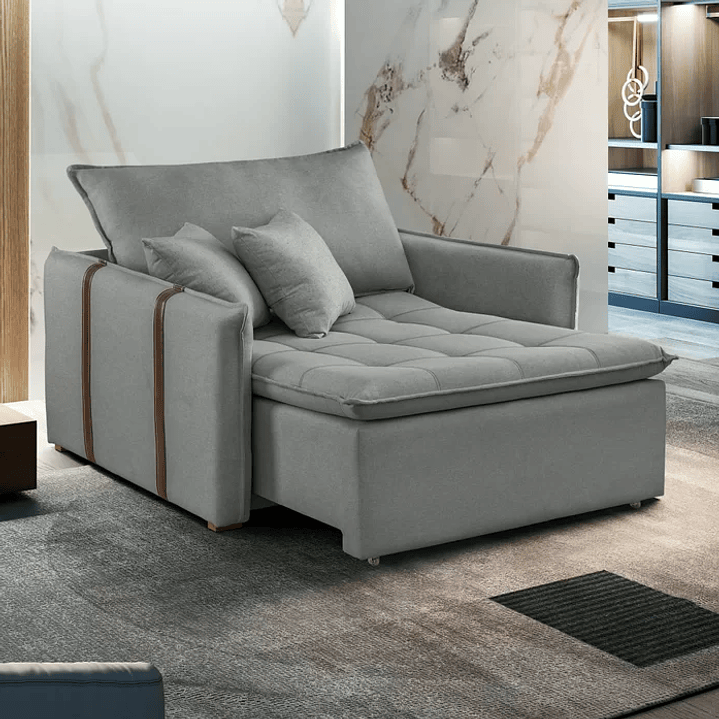 Poltrona Cama 110cm Detroid Yescasa Cinza/Escuro 2