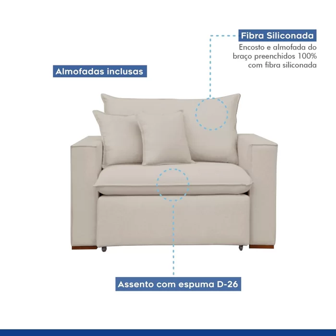 Poltrona Retrátil 100cm Barcelona  8