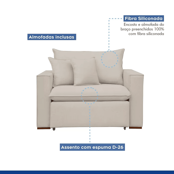 Poltrona Retrátil 100cm Barcelona  8