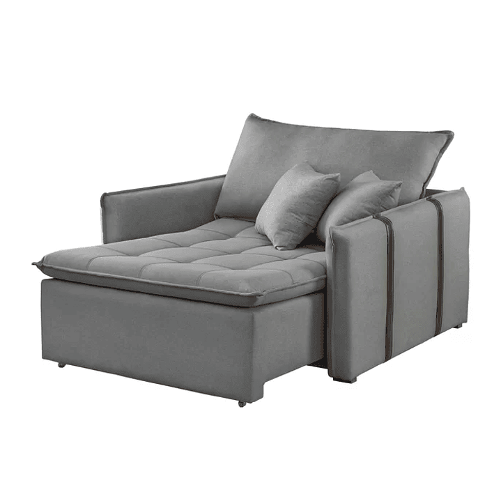 Poltrona Cama 110cm Detroid Yescasa Cinza/Escuro 4