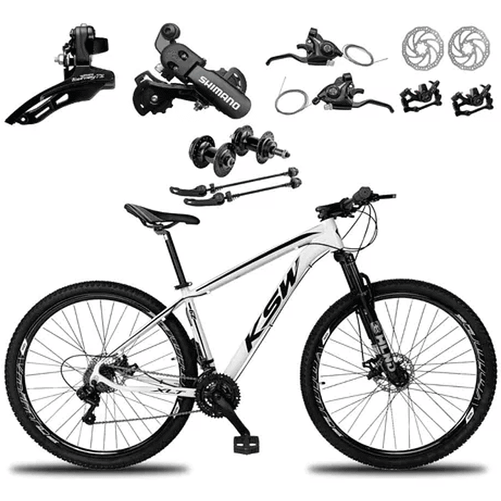 Bicicleta Aro 29 KRW Traction Alumínio Shimano TZ 24 Vel Freio a Disco SX3 10