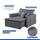 Poltrona Cama 110cm Detroid Yescasa Cinza/Escuro - Thumbnail 8