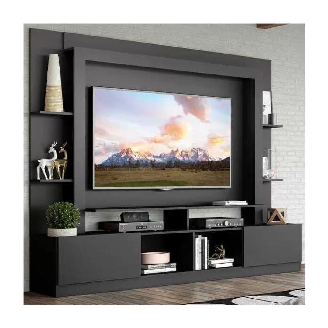 Estante Rack com Painel e Suporte TV 65 Polegadas Branco/Lacca Fume Branco/Lacca Fumê 3