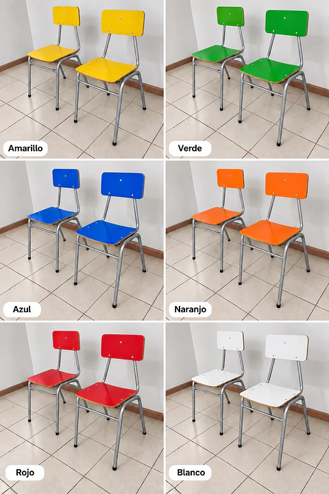 Silla apilable estándar | De colores
