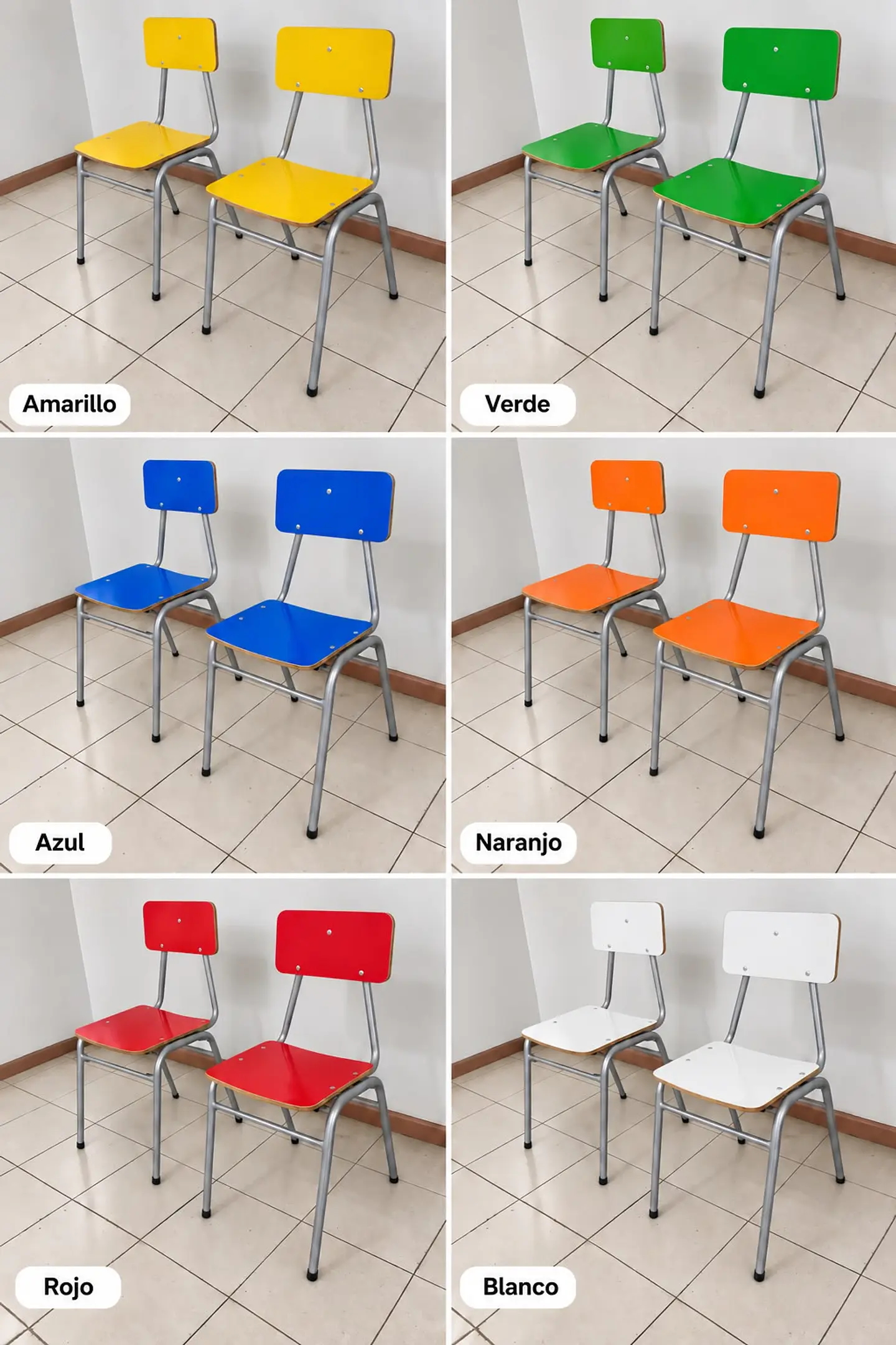 Silla apilable estándar | De colores 2