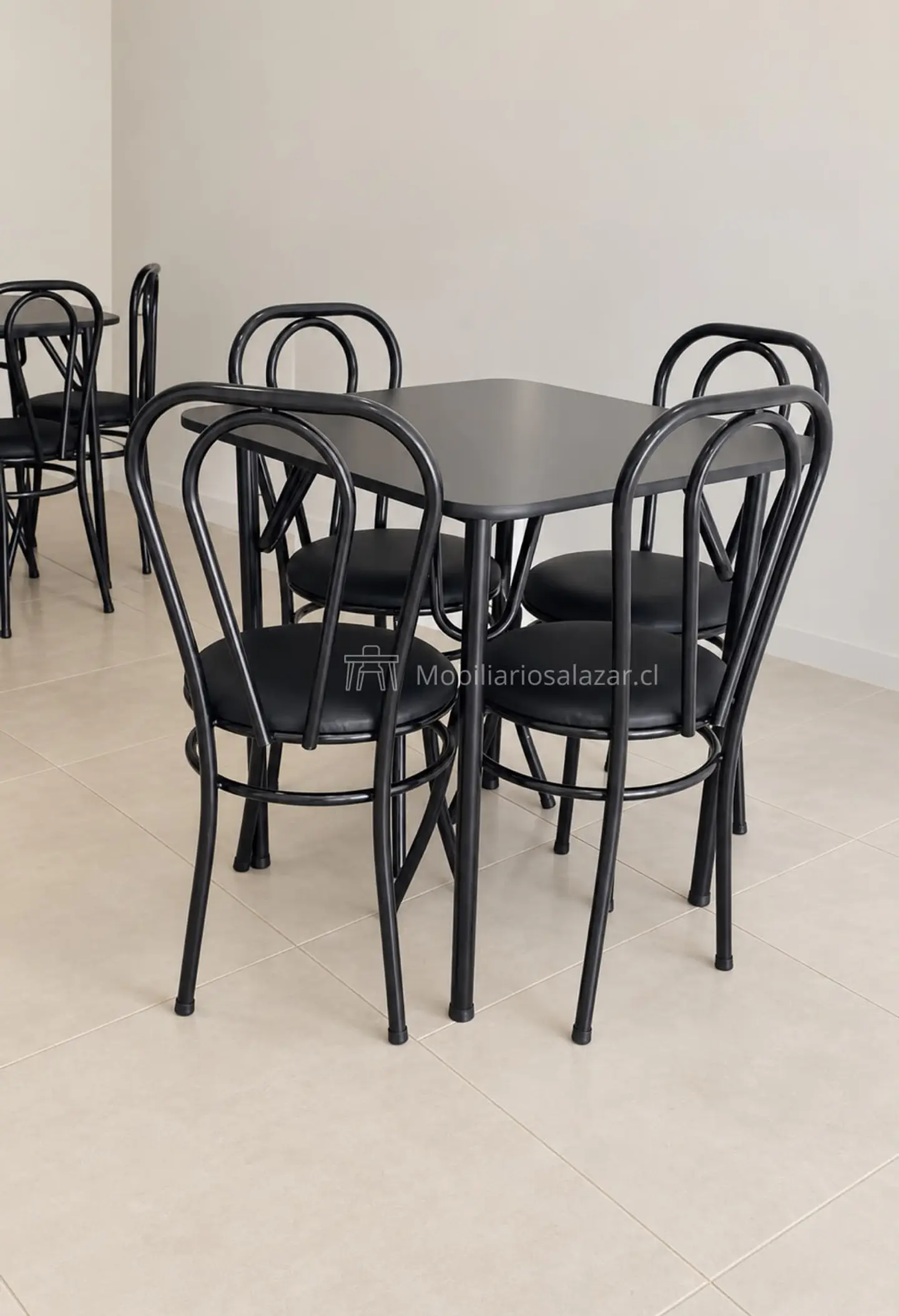Juego de mesa 70 x 70 cm. | Melamina + 4 sillas vienas 3
