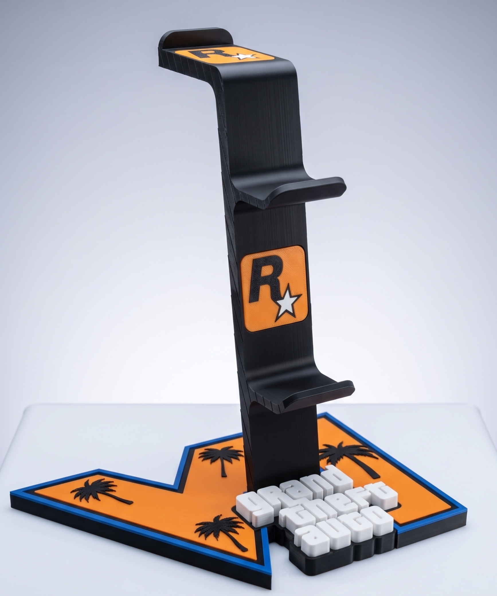 Soporte Gamer para 2 Mandos + Audífono – Estilo GTA VI 2