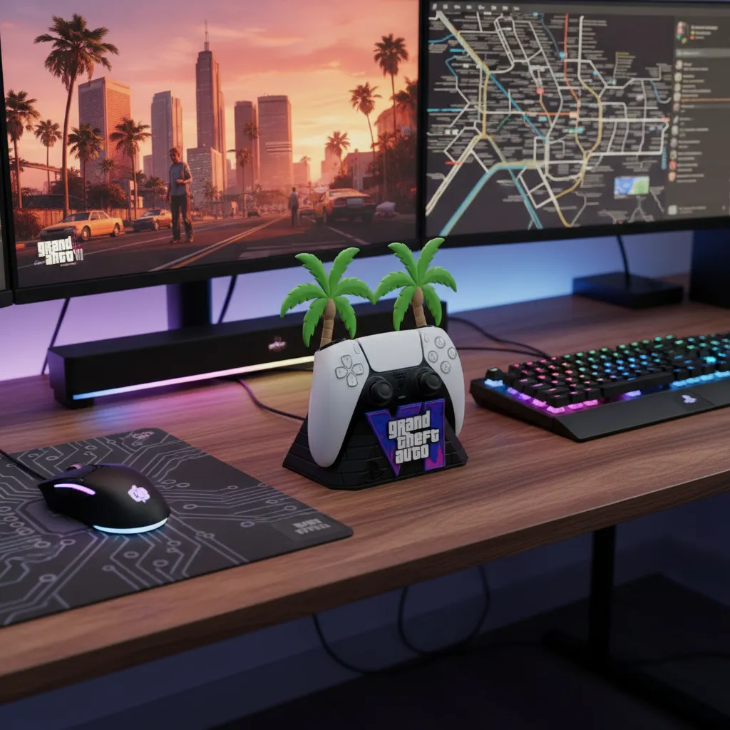 Soporte Gamer para Mando – Estilo GTA VI Palm Edition 2
