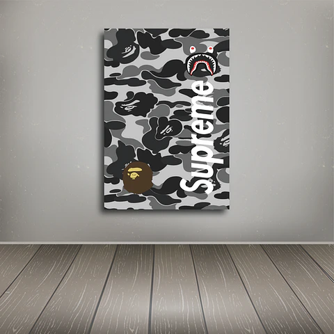 Cuadro Supreme Bape Camo gris