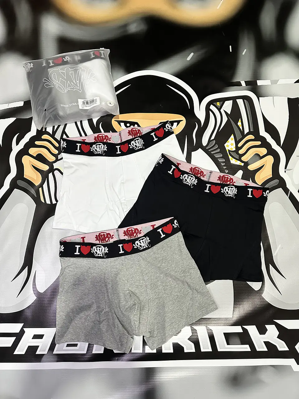 BOXER SYNA I HEART SYNA - BLACK/WHITE/GREY PACK 3 UNIDADES 1