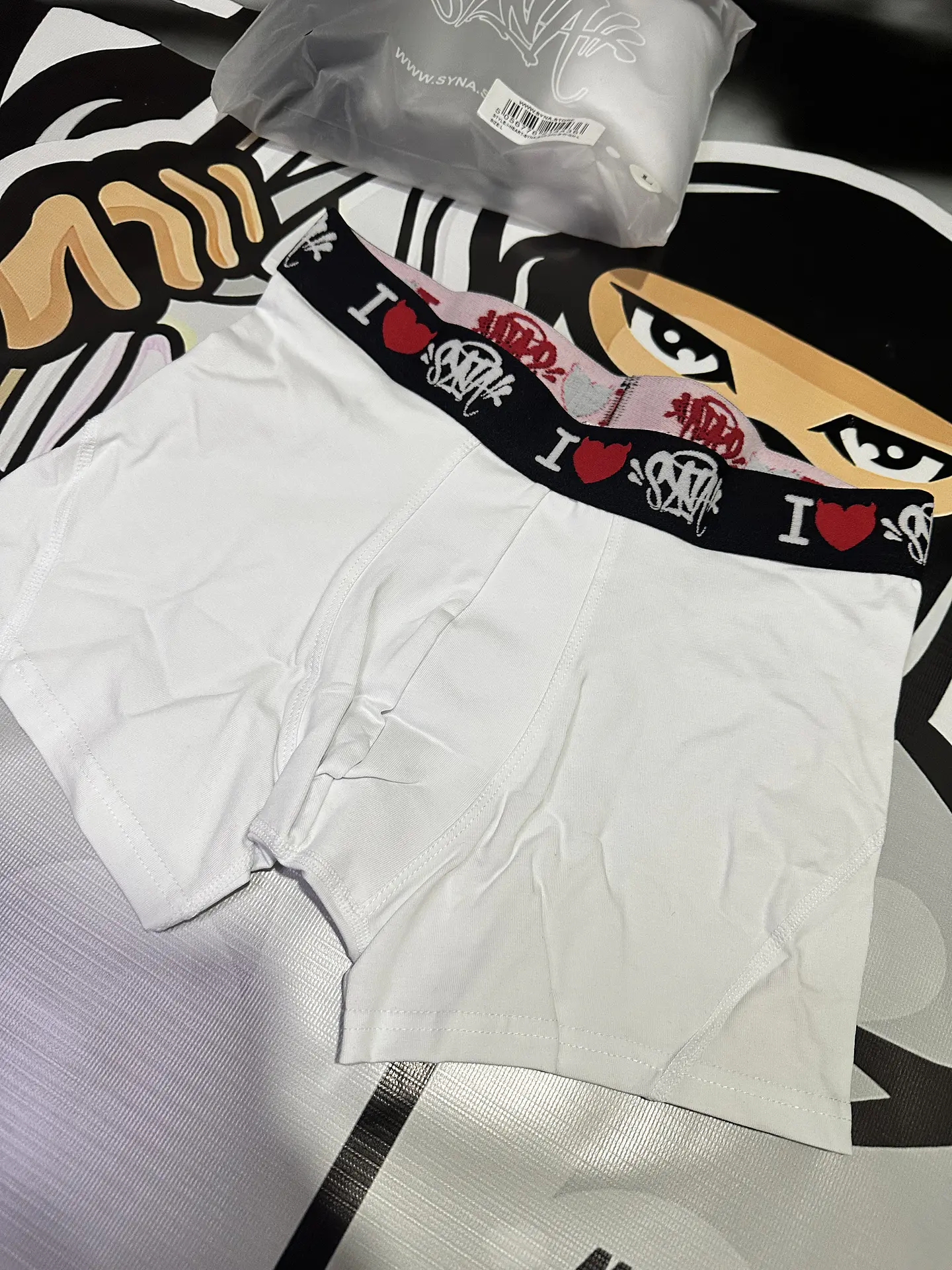 BOXER SYNA I HEART SYNA - BLACK/WHITE/GREY PACK 3 UNIDADES 4