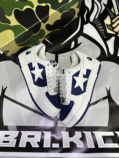 BAPE White & Navy BAPE STA 