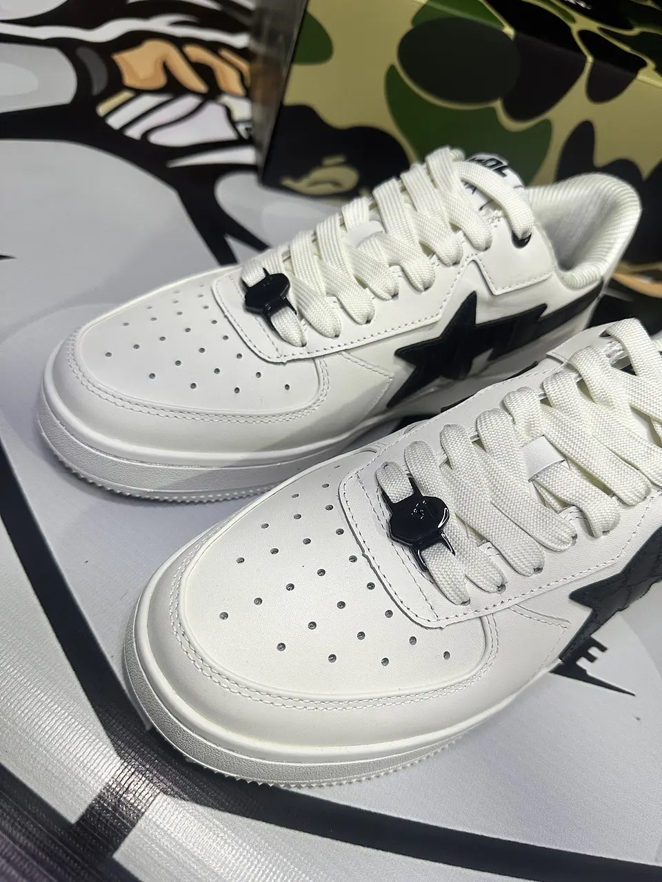 BAPE White & Black ‘BAPE’ STA Icon 2