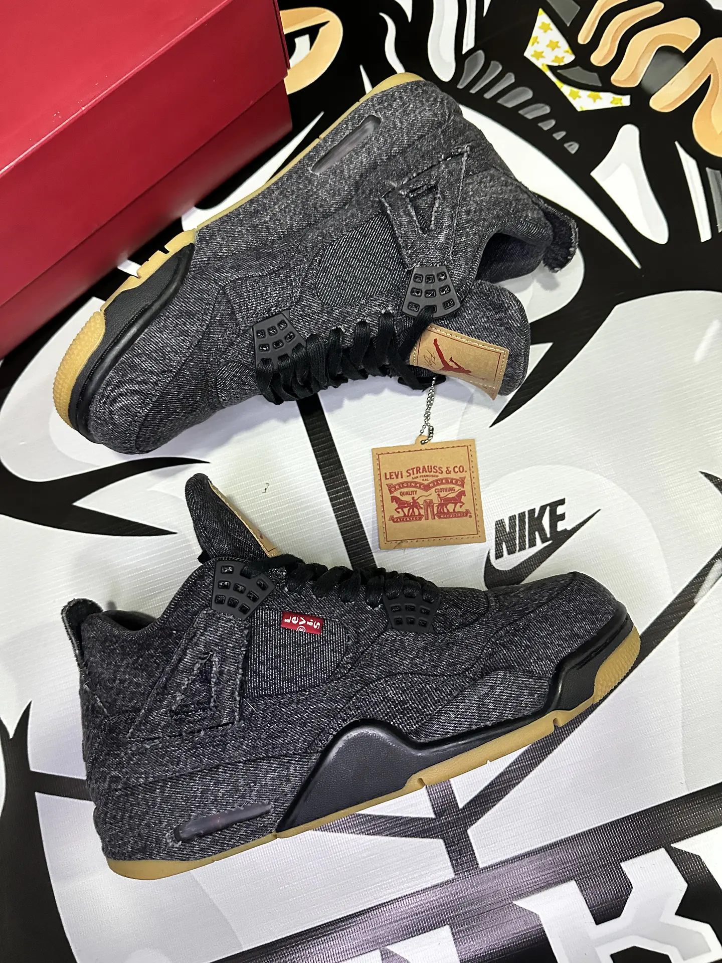 Air jordan retro 4 levis Black (Levis tag) 8