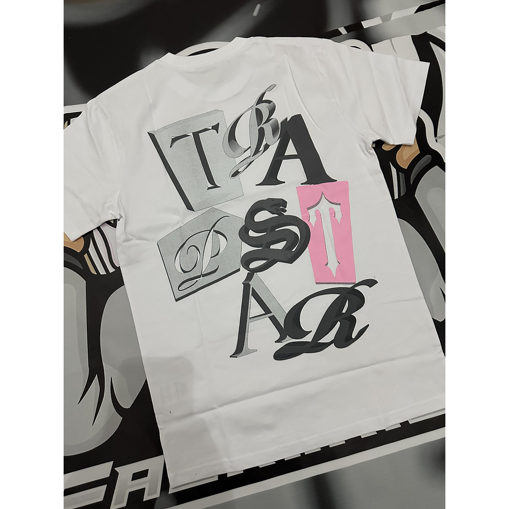 Camiseta trapstar TS Scrip pink White