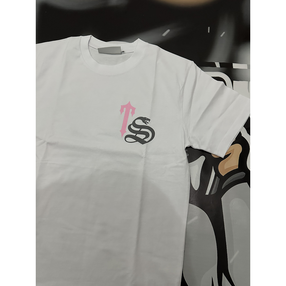 Camiseta trapstar TS Scrip pink White