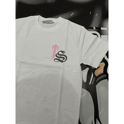 Camiseta trapstar TS Scrip pink White