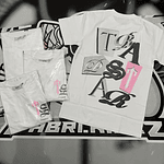 Camiseta trapstar TS Scrip pink White