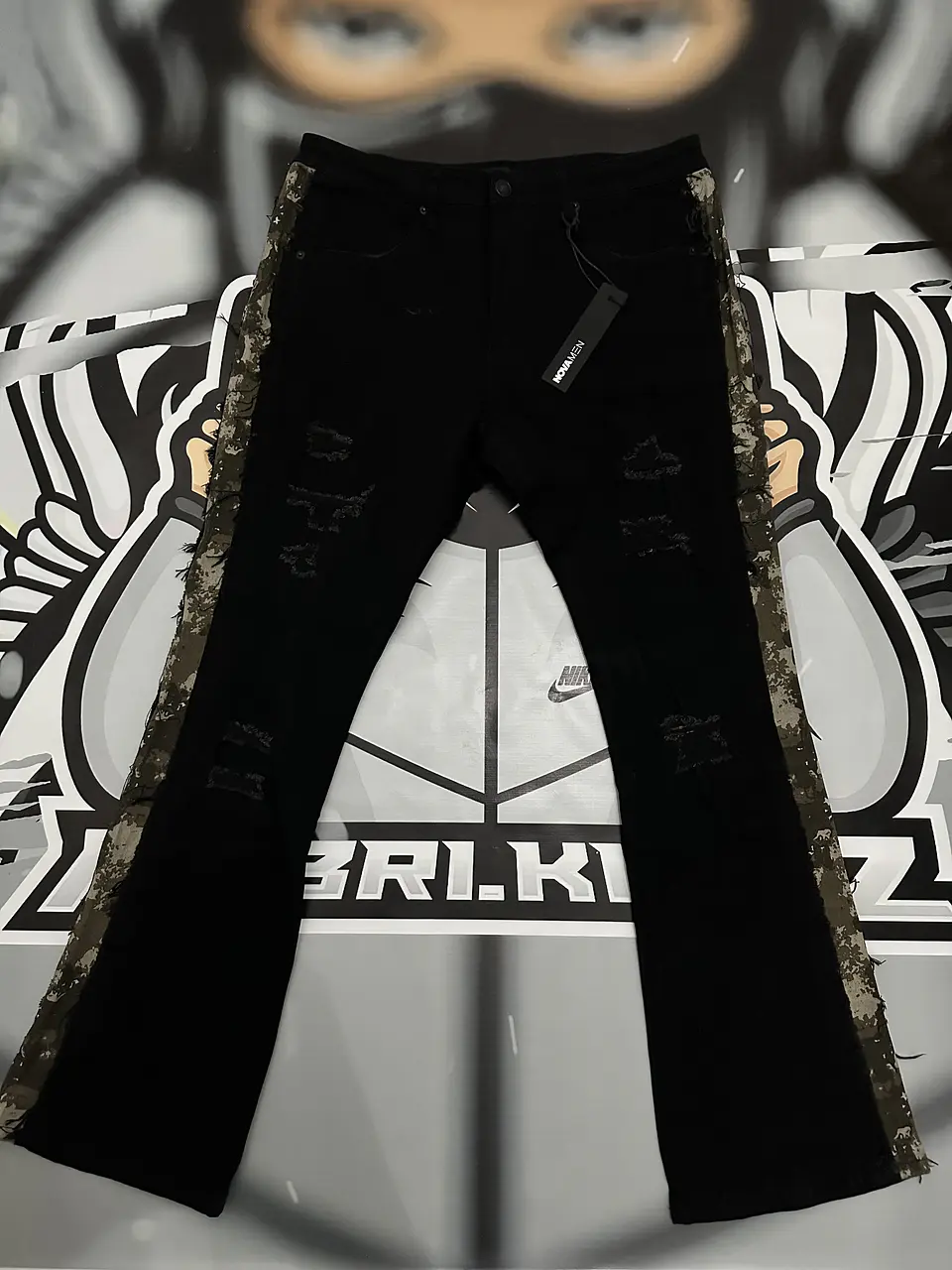 Jeans Fashion Nova Flaree black camo 1