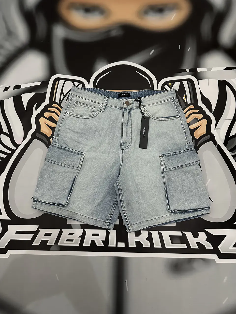Short Fashion Nova Cargo Jeans sky blue 1