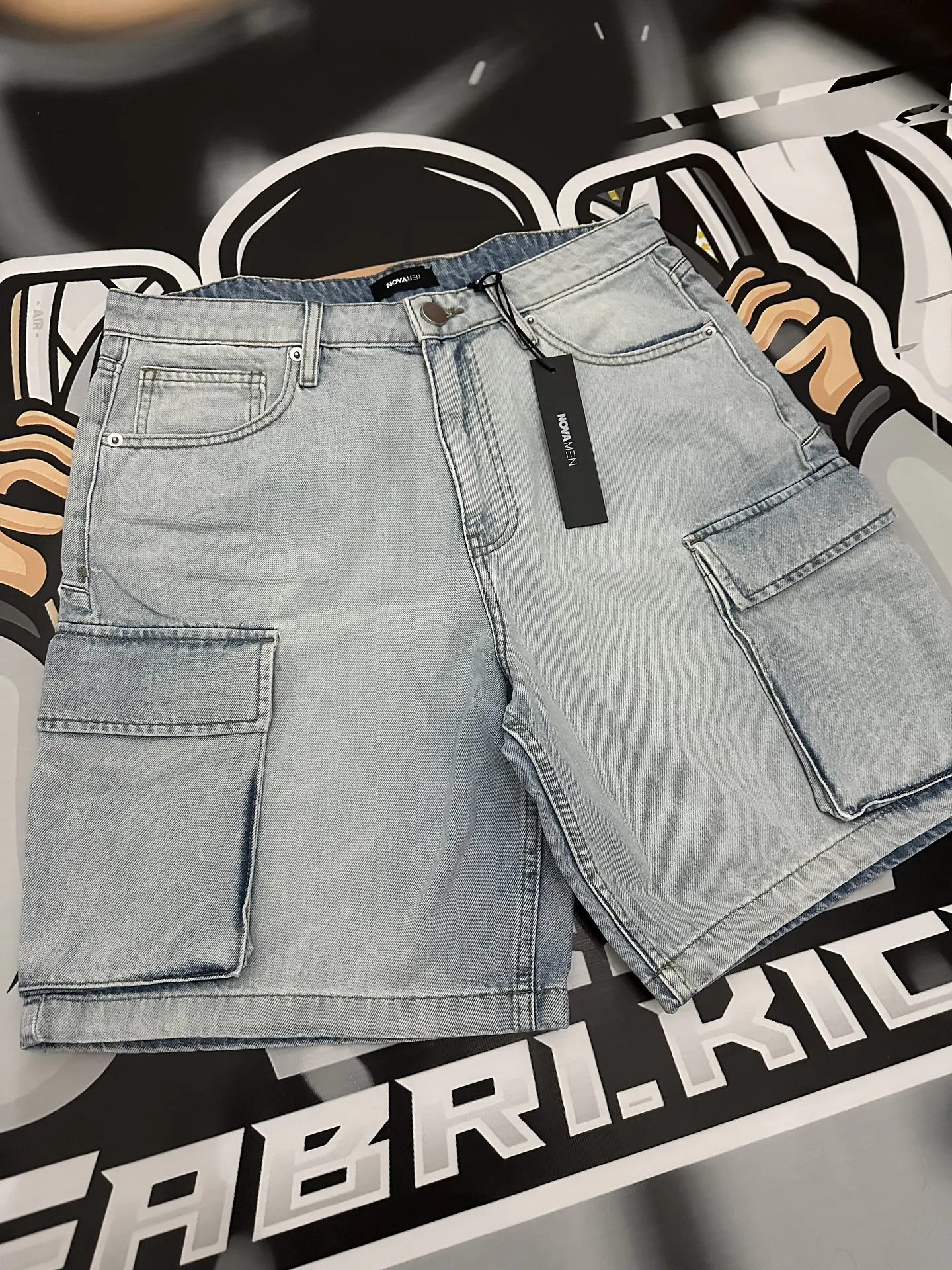 Short Fashion Nova Cargo Jeans sky blue 2