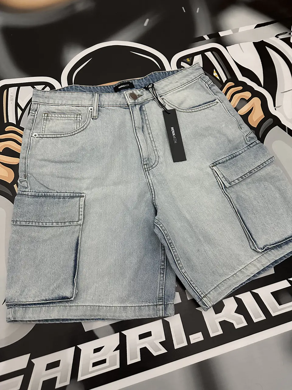 Short Fashion Nova Cargo Jeans sky blue 2