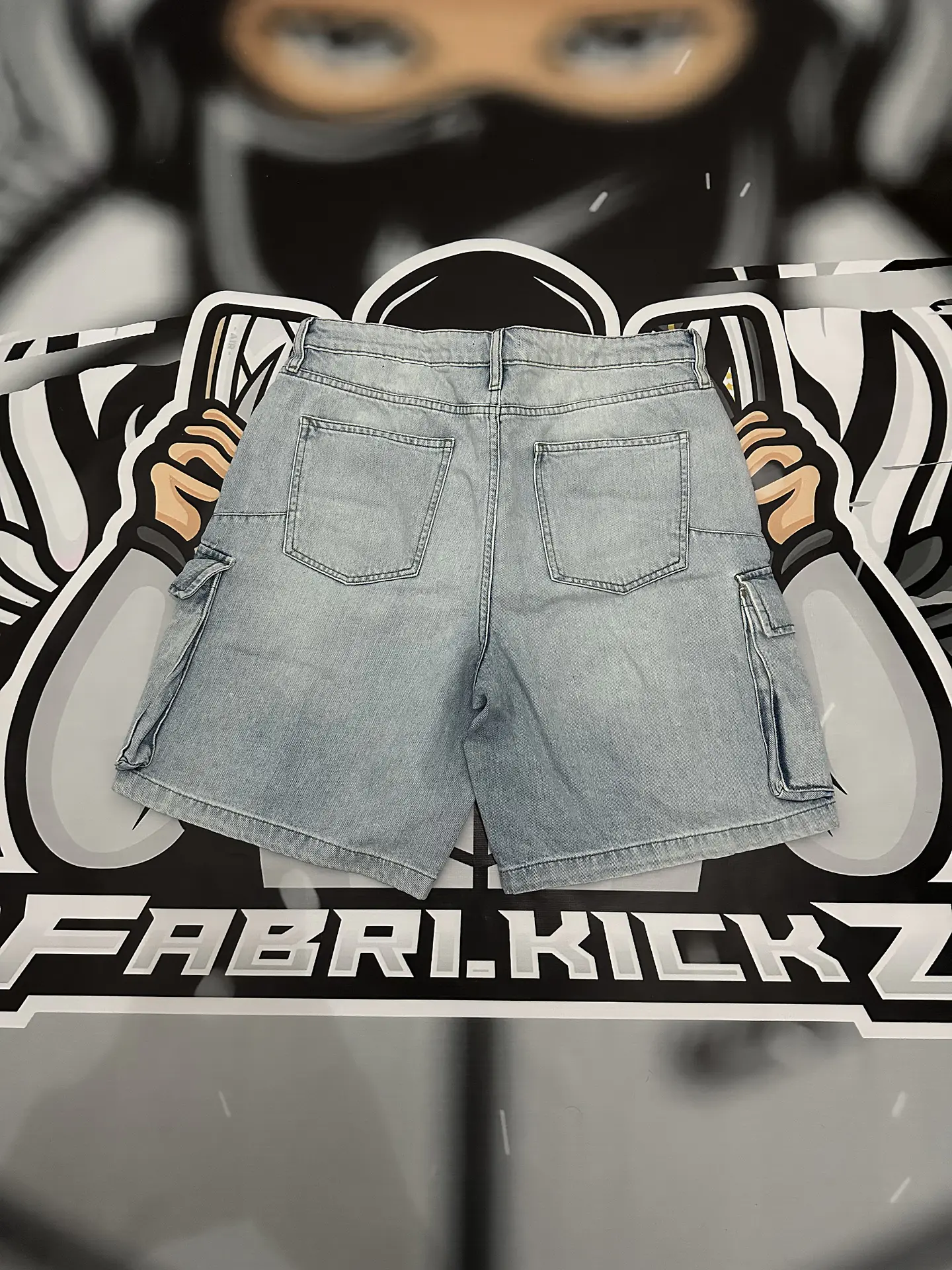 Short Fashion Nova Cargo Jeans sky blue 3