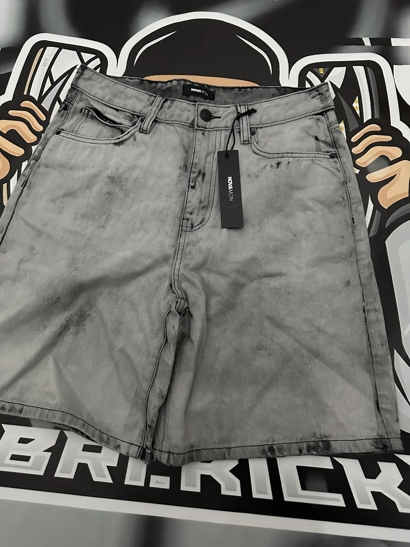 Short Fashion Nova Cargo Jeans Grey  2