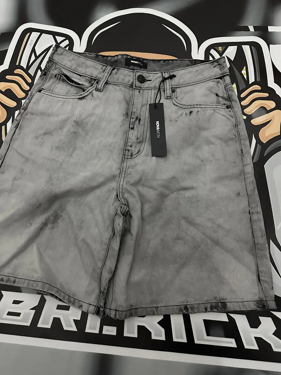 Short Fashion Nova Cargo Jeans Grey  2