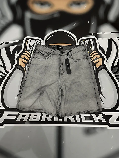 Short Fashion Nova Cargo Jeans Grey 