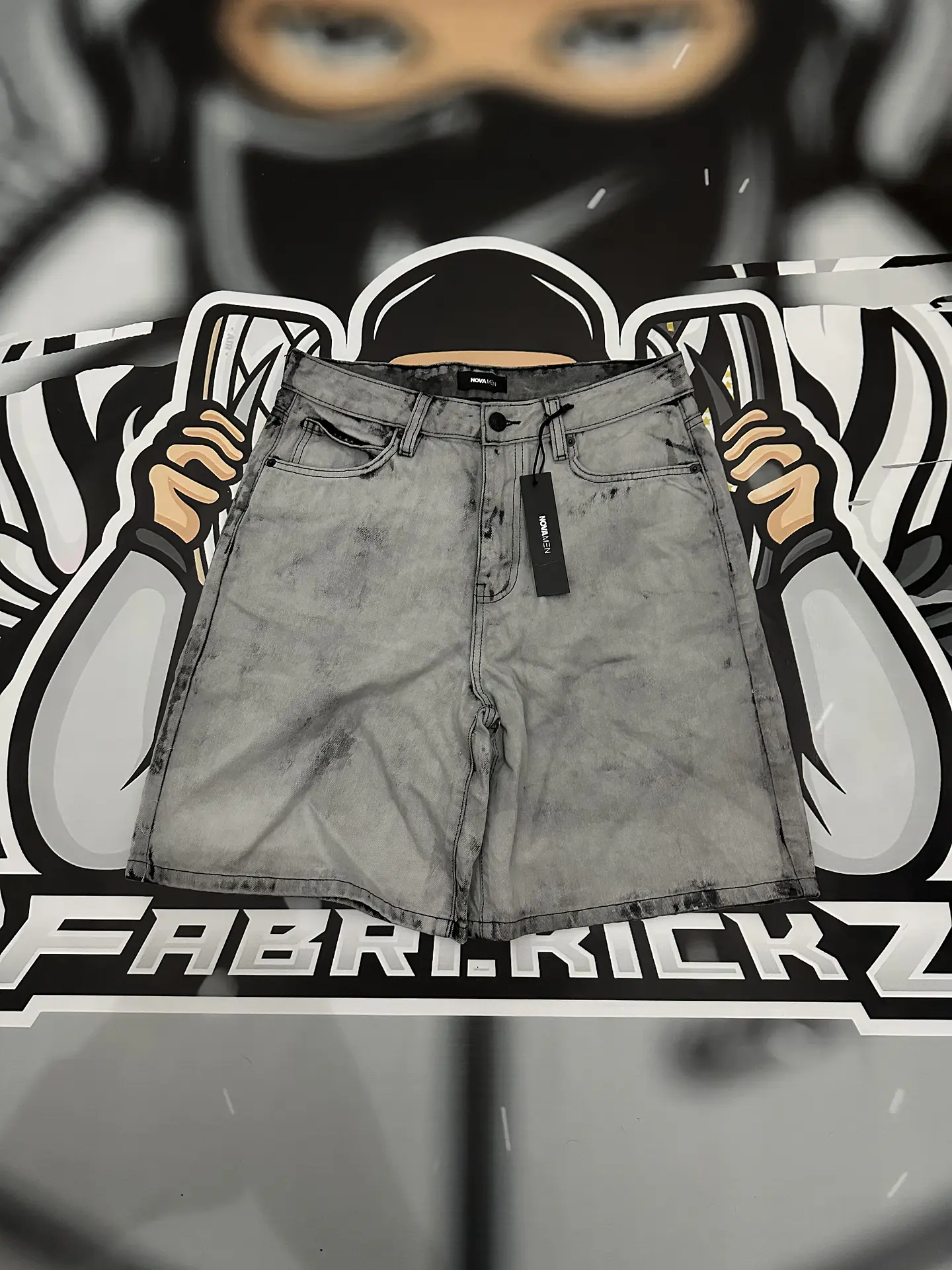 Short Fashion Nova Cargo Jeans Grey  1