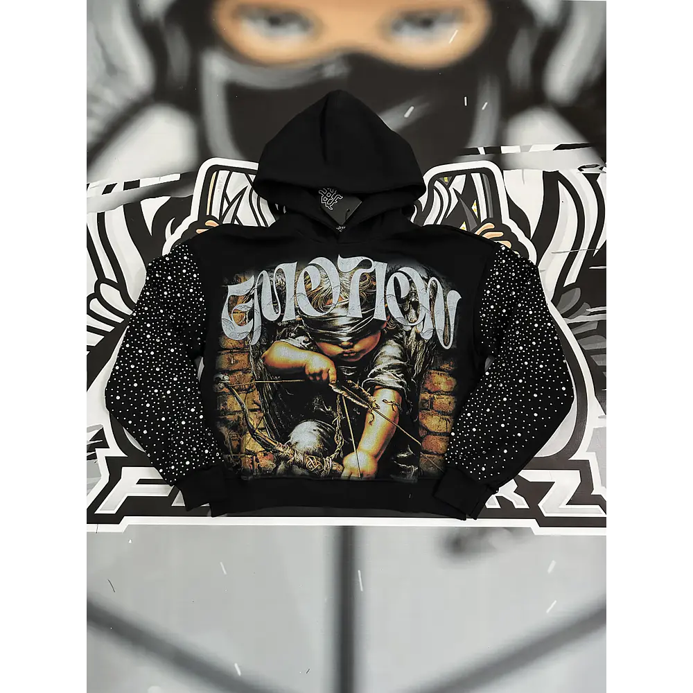 Mixed Emotion Archer Rhinestone Hoodie