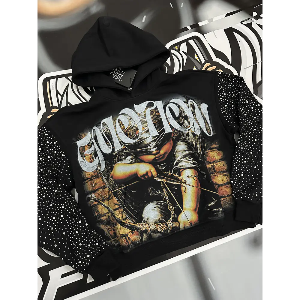 Mixed Emotion Archer Rhinestone Hoodie