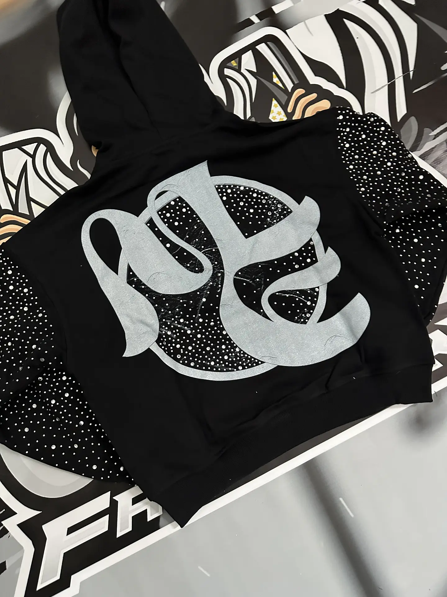 Mixed Emotion Archer Rhinestone Hoodie 4