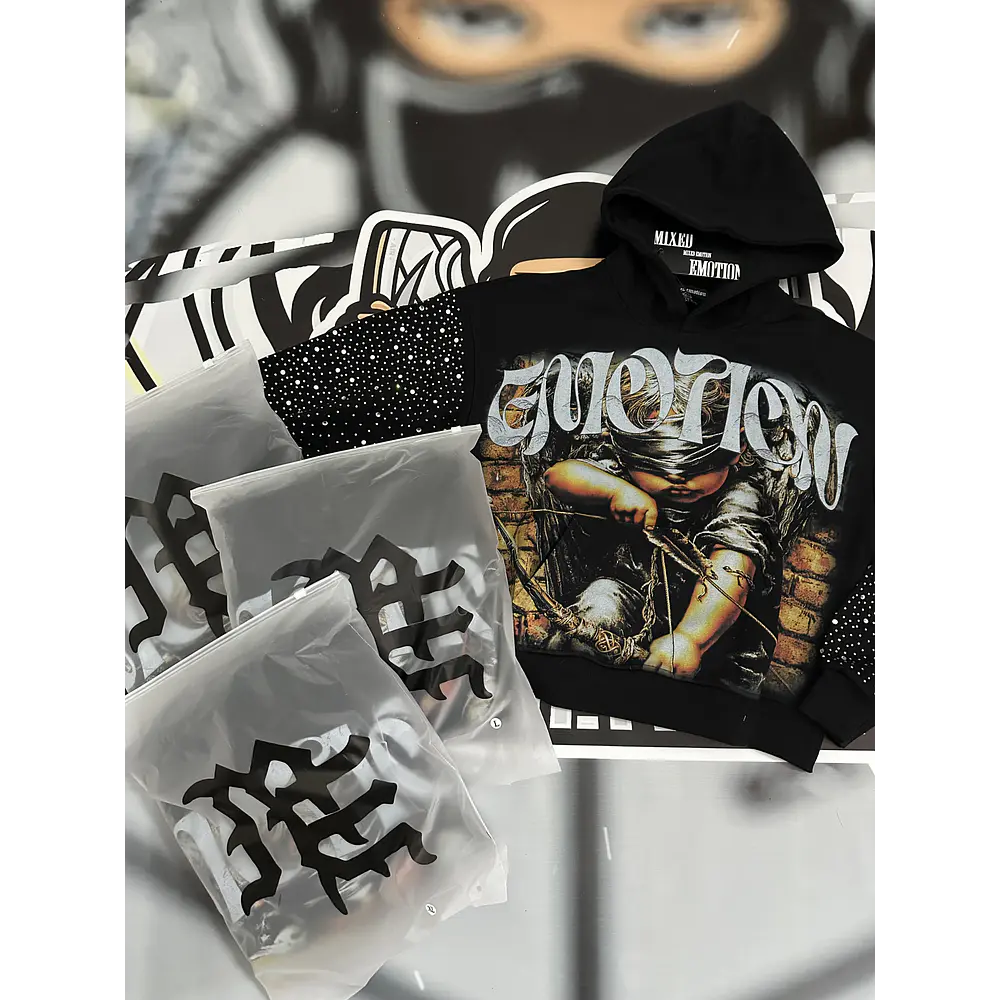 Mixed Emotion Archer Rhinestone Hoodie