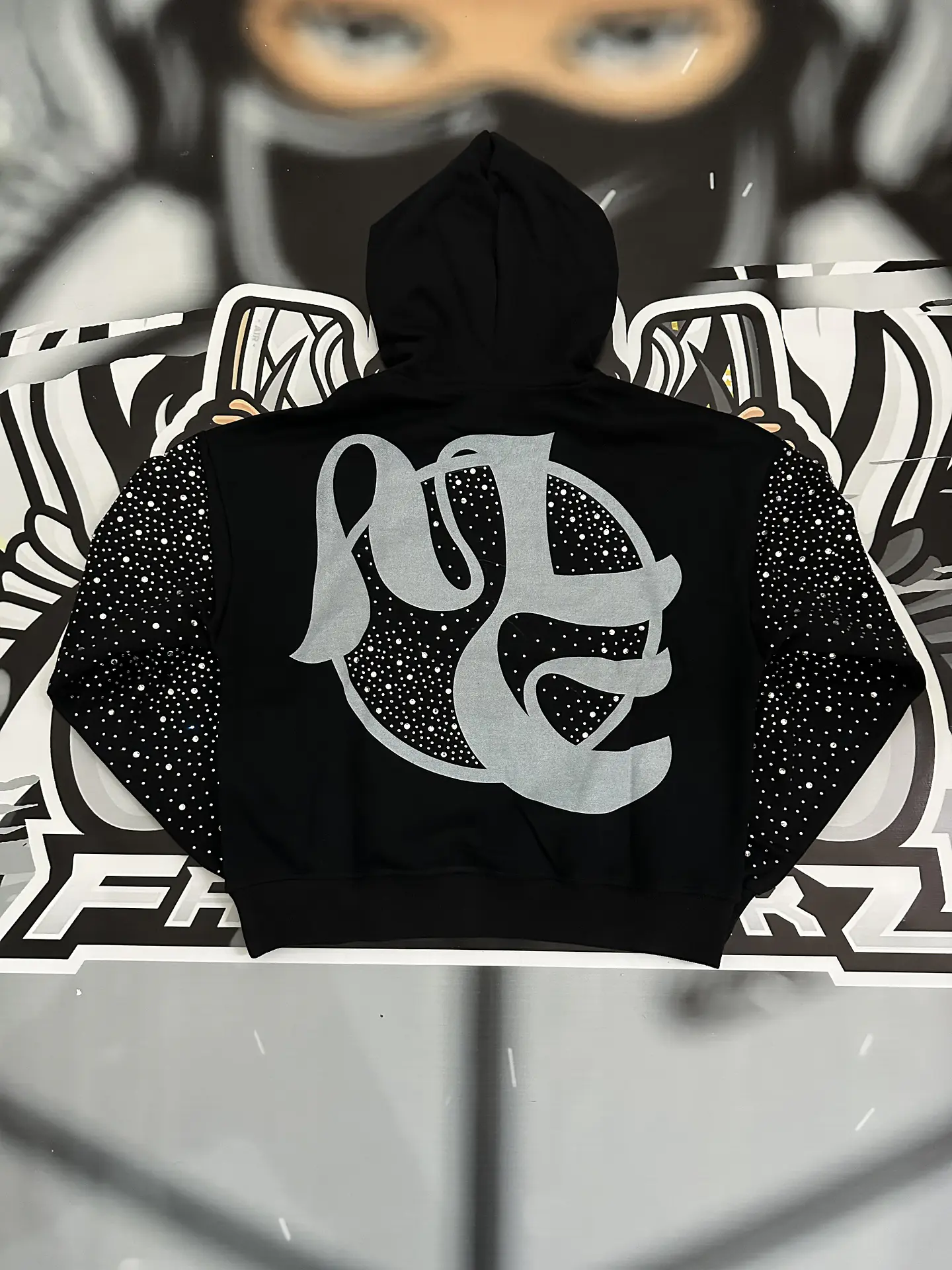 Mixed Emotion Fallen Angels Rhinestone Hoodie  4