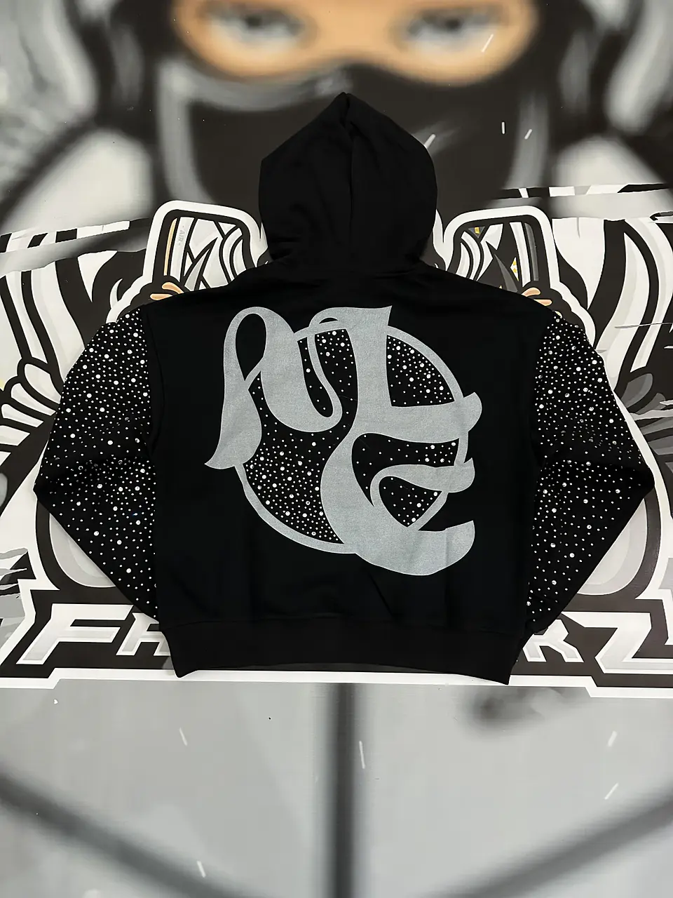 Mixed Emotion Fallen Angels Rhinestone Hoodie  4