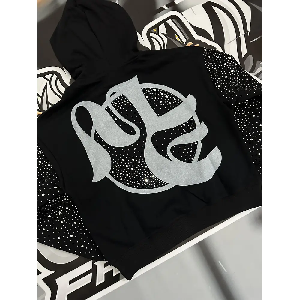 Mixed Emotion Fallen Angels Rhinestone Hoodie 