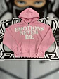 Mixed Emotion Pink ‘End’ Rhinestone hoodie - Miniatura 1