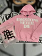 Mixed Emotion Pink ‘End’ Rhinestone hoodie - Miniatura 3