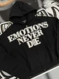 Mixed Emotion Black ‘End’ Rhinestone hoodie - Miniatura 2