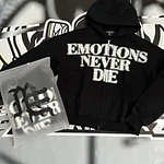 Mixed Emotion Black ‘End’ Rhinestone hoodie