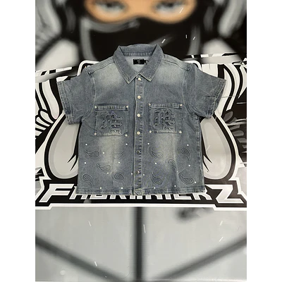 Mixed Emotion ‘Paisley’ Denim Blue Shirt