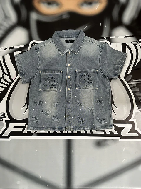 Mixed Emotion ‘Paisley’ Denim Blue Shirt