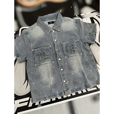 Mixed Emotion ‘Paisley’ Denim Blue Shirt