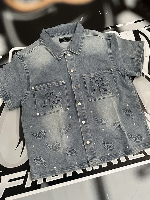 Mixed Emotion ‘Paisley’ Denim Blue Shirt