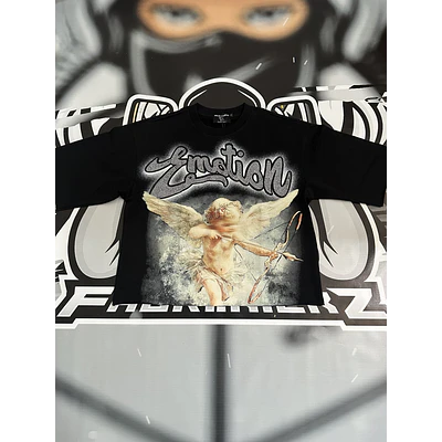 Mixed Emotion Black “Rhinestone” Cropped Tee